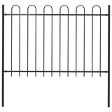 Garden Fence BOXTEL with Hoop Top Steel 181x120 cm Black