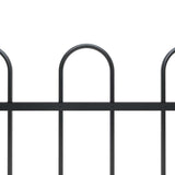 Garden Fence BOXTEL with Hoop Top Steel 181x120 cm Black
