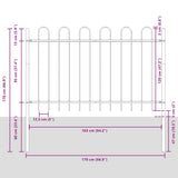 Garden Fence BOXTEL with Hoop Top Steel 181x120 cm Black