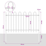 Garden Fence "Boxtel" with Hoop Top Steel 170x120 cm Black