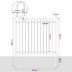 Garden Fence Boxtel with Hoop Top Steel 170x150 cm Black