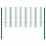 Fence Panel with Posts Iron 176.5x80 cm Green
