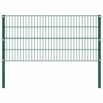 Fence Panel with Posts Iron 176.5x80 cm Green