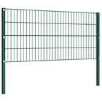 Fence Panel with Posts Iron 176.5x80 cm Green