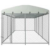 Outdoor Dog Kennel with Roof 7.6x3.8x2.3 m - Front View