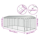 Outdoor Dog Kennel with Roof 7.6x3.8x2.3 m - 45-Degree Angle