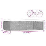 Outdoor Dog Kennel with Roof 7.6x3.8x2.3 m