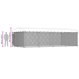 Outdoor Dog Kennel with Roof 7.6x3.8x2.3 m