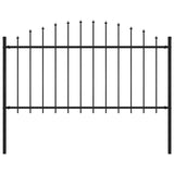 Garden Fence with Spear Top Steel 181x150 cm Black