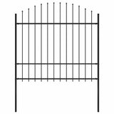 Garden Fence Woerden with Spear Top Steel 170x175 cm Black