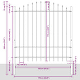 Garden Fence Woerden with Spear Top Steel 170x175 cm Black