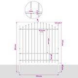 Garden Fence "Woerden" with Spear Top Steel 170x175 cm Black