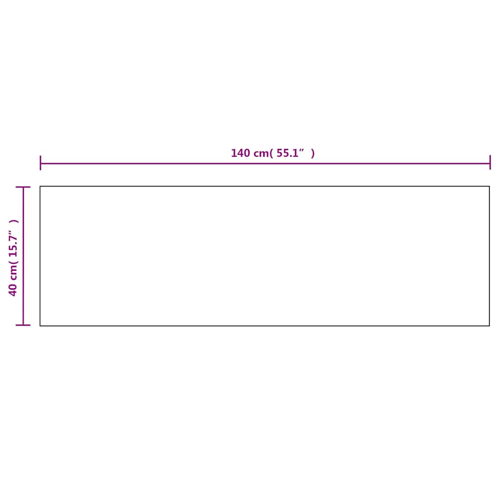 Frameless Mirror 140x40 cm Glass