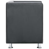 Cube Armchair Grey Faux Leather - Top-Down View