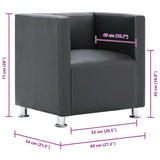 Cube Armchair Grey Faux Leather