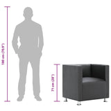 Cube Armchair Grey Faux Leather - Extra Image