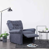 Reclining Chair Grey Faux Suede Leather - Side View