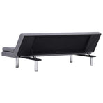Sofa Bed with Two Pillows Light Grey Polyester