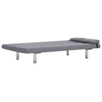 Sofa Bed with Two Pillows Light Grey Polyester