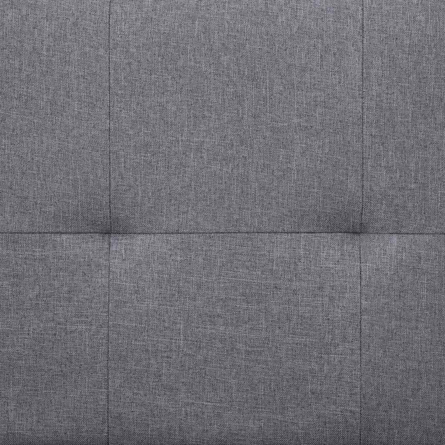 Sofa Bed with Two Pillows Light Grey Polyester