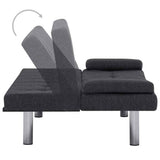 Sofa Bed with Two Pillows Dark Grey Polyester - Top-Down View