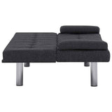 Sofa Bed with Two Pillows Dark Grey Polyester - Low Angle
