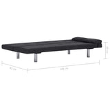Sofa Bed with Two Pillows Dark Grey Polyester - Extra Image