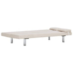Sofa Bed with Two Pillows Cream Polyester