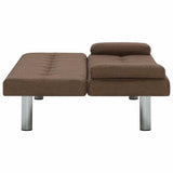 Sofa Bed with Two Pillows Brown Polyester