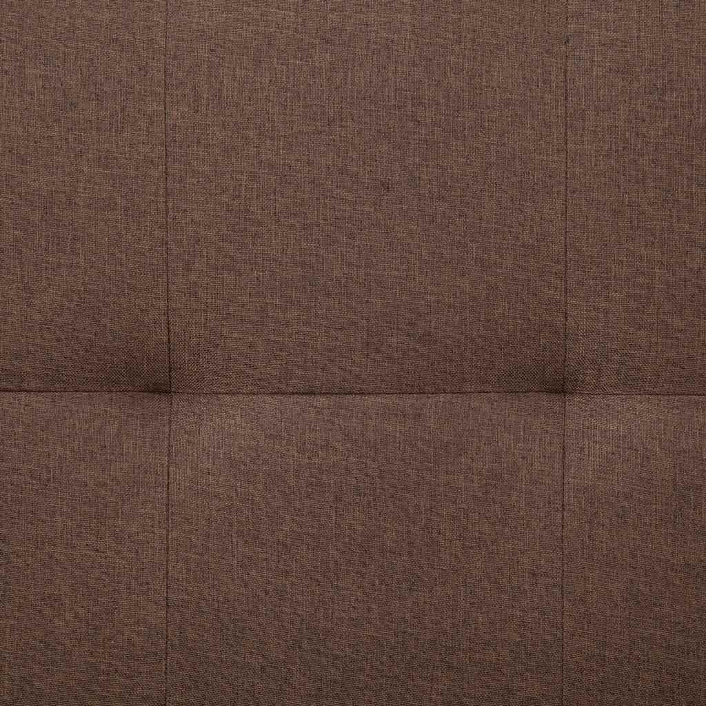 Sofa Bed with Two Pillows Brown Polyester