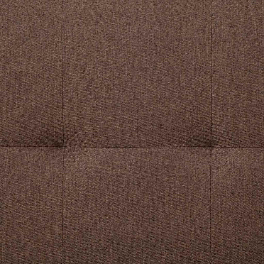 Sofa Bed with Two Pillows Brown Polyester