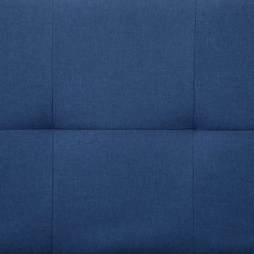 Sofa Bed with Two Pillows Blue Polyester