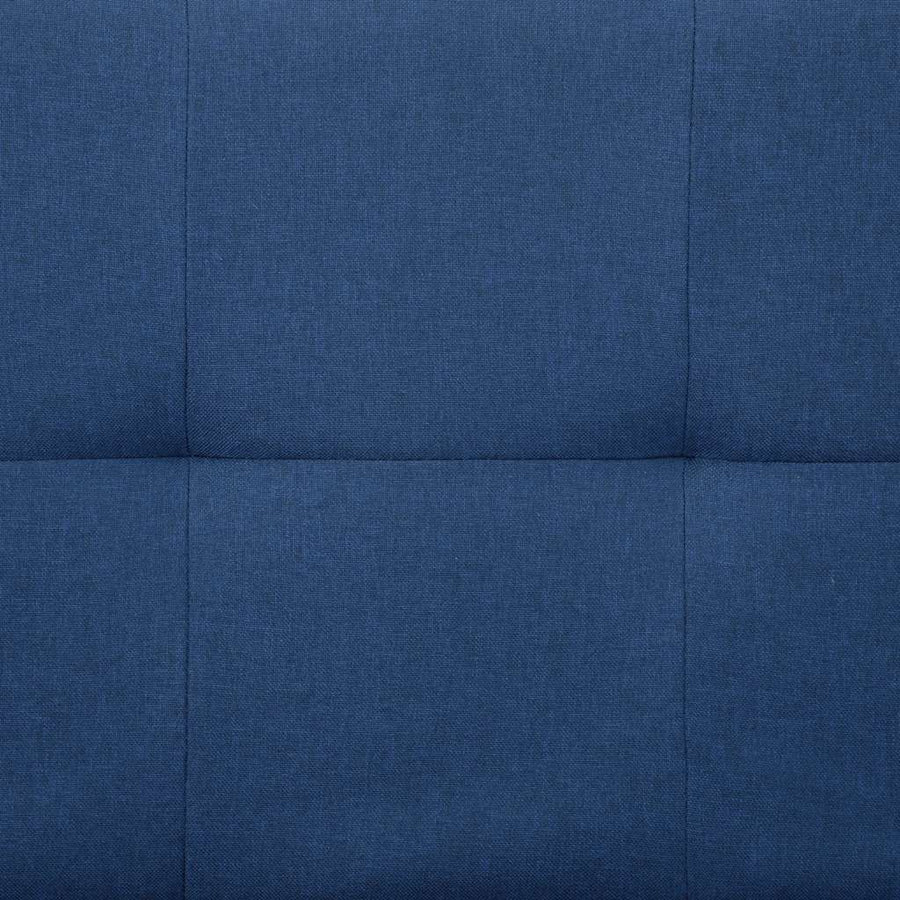 Sofa Bed with Two Pillows Blue Polyester