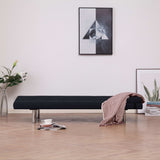 Sofa Bed with Two Pillows Black Polyester - Side View