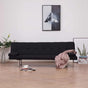 Sofa Bed with Two Pillows Black Polyester