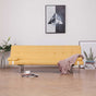 Sofa Bed with Two Pillows Yellow Polyester