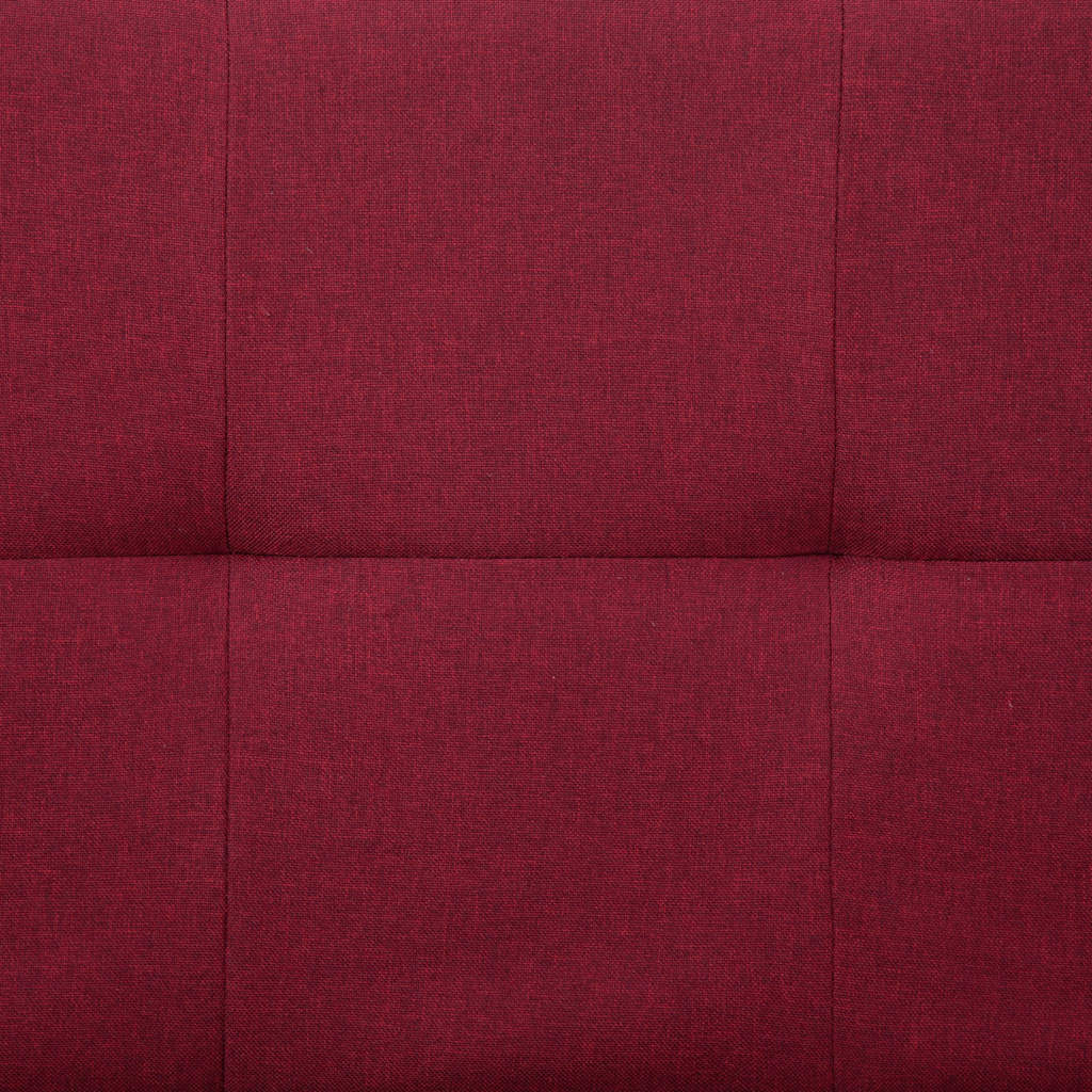 Sofa Bed with Two Pillows Wine Red Polyester