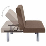 Sofa Bed Brown Polyester - Top-Down View