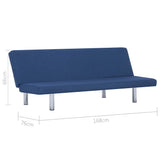 Sofa Bed Blue Polyester - Extra Image