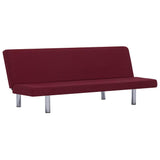 Sofa Bed Wine Red Polyester - Front View