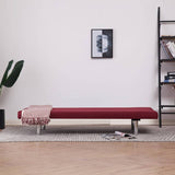 Sofa Bed Wine Red Polyester - Side View