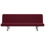 Sofa Bed Wine Red Polyester - 45-Degree Angle