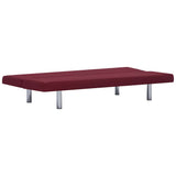 Sofa Bed Wine Red Polyester - Low Angle