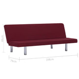 Sofa Bed Wine Red Polyester - Extra Image
