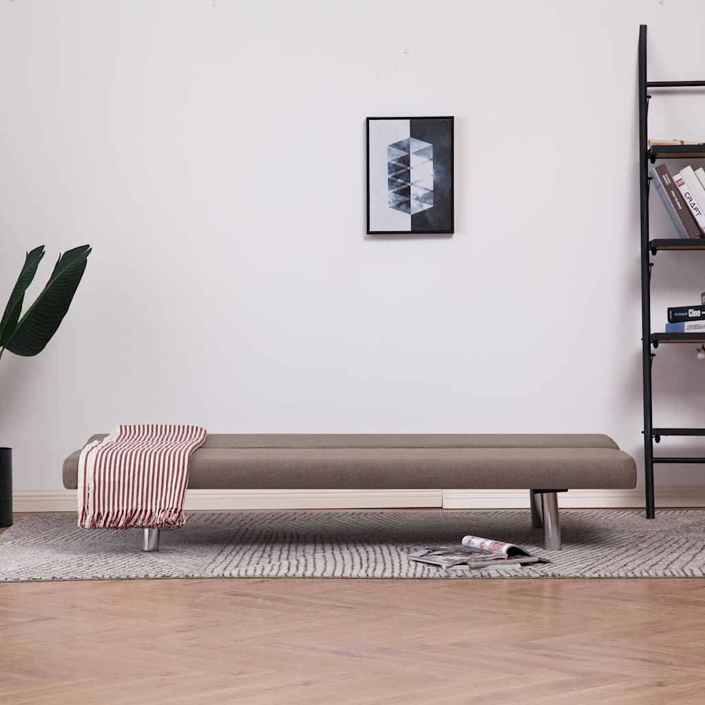 Sofa Bed Taupe Polyester