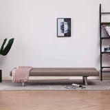 Sofa Bed Taupe Polyester - Side View