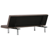 Sofa Bed Taupe Polyester - Rear View