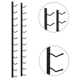 Wall Mounted Wine Rack for 12 Bottles Black Iron - Side View