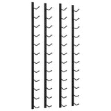 Wall Mounted Wine Racks for 12 Bottles 2 pcs Black Iron - Front View