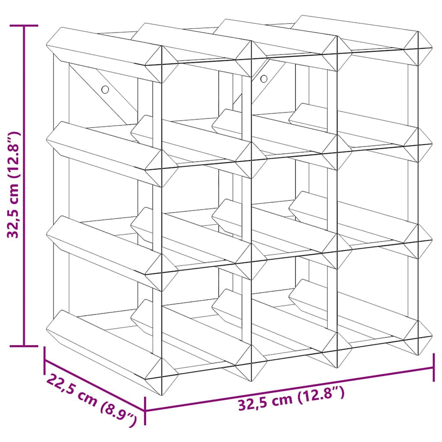 Wine Rack for 12 Bottles Solid Pinewood
